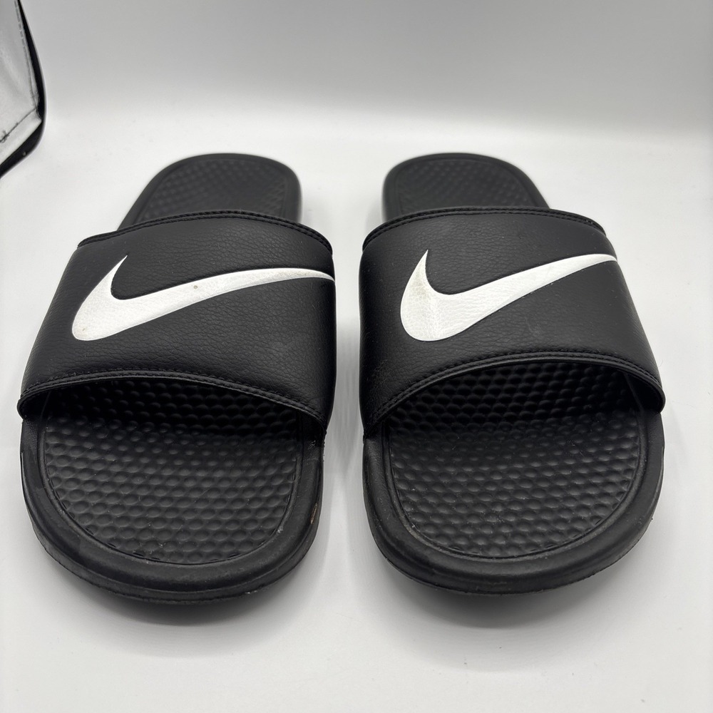Nike Slides Black Sandals Benassi JDI 312618-011 Swoosh Athletic Casual Size 13